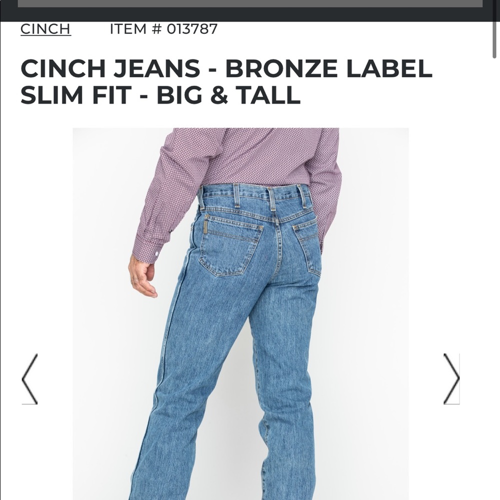 Cinch Jeans Bronze Label Slim Fit Big and Tall